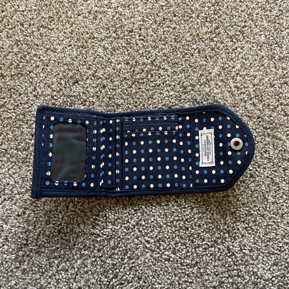 American Eagle Y2k‎ Preppy Trifold Wallet Card Holder Snap Zip Polkadot 00s Vtg - Picture 2 of 10